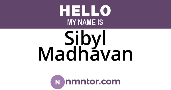 Sibyl Madhavan