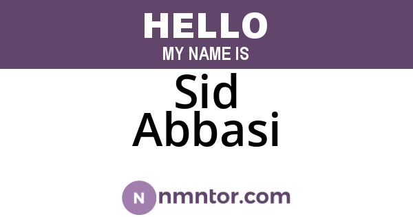 Sid Abbasi