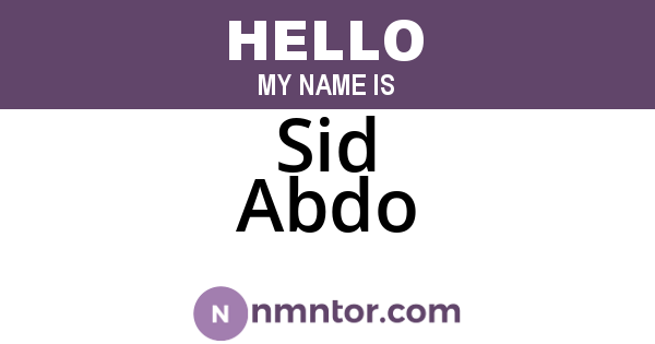 Sid Abdo