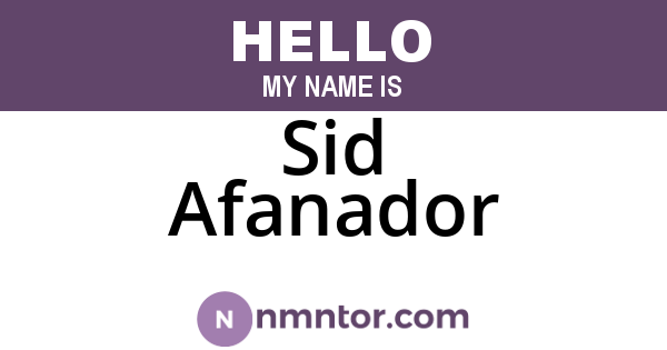 Sid Afanador