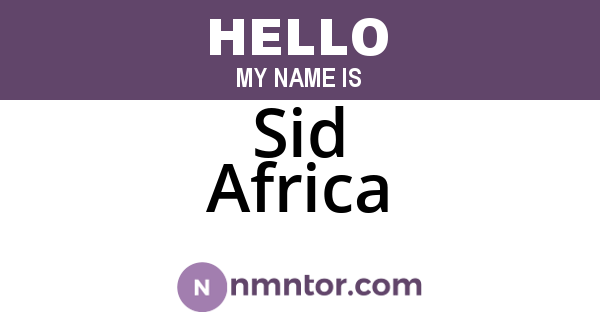 Sid Africa