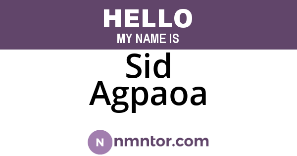 Sid Agpaoa