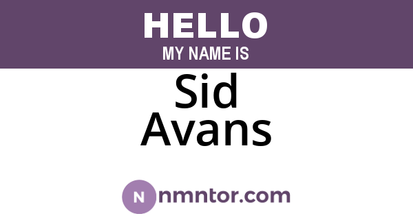 Sid Avans