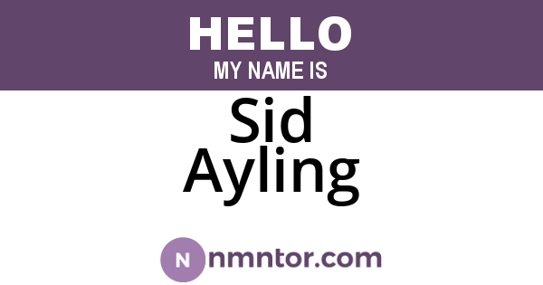 Sid Ayling