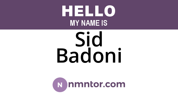 Sid Badoni