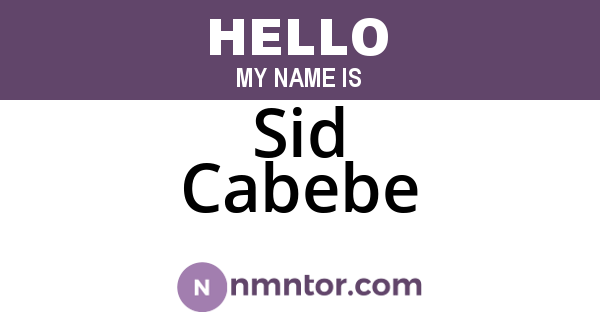 Sid Cabebe