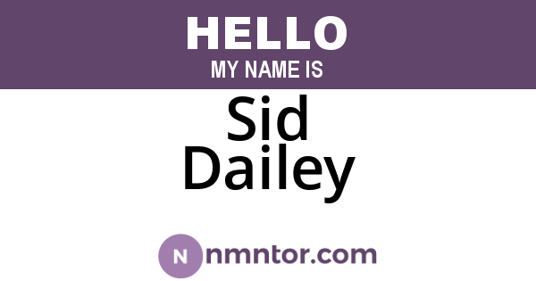 Sid Dailey