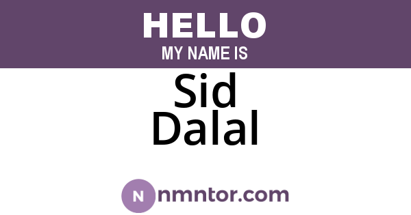 Sid Dalal