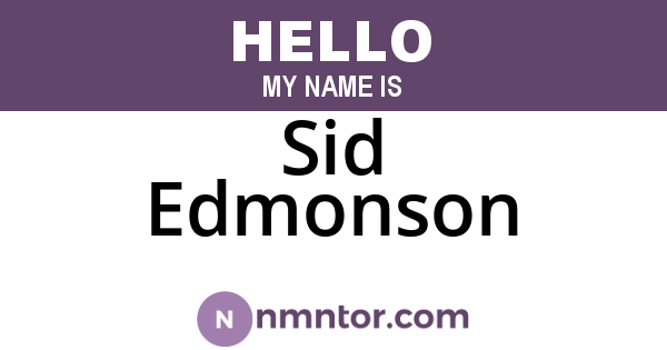 Sid Edmonson