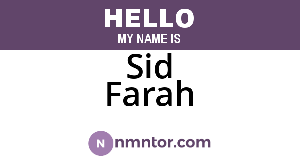Sid Farah