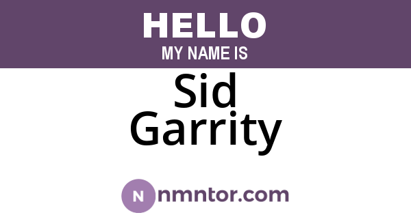 Sid Garrity