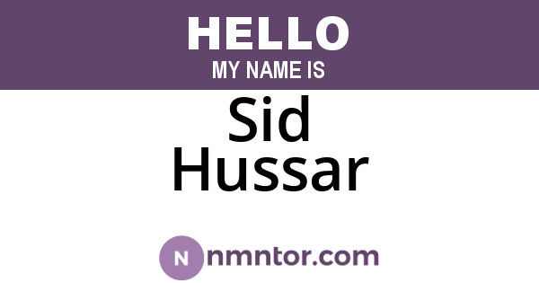 Sid Hussar