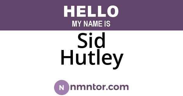 Sid Hutley