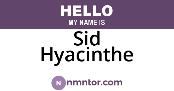 Sid Hyacinthe