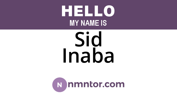 Sid Inaba