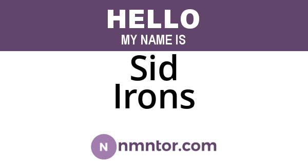 Sid Irons