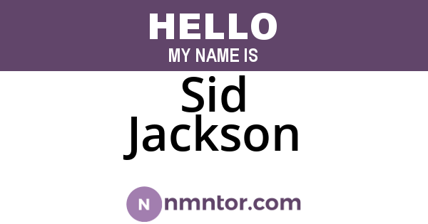 Sid Jackson