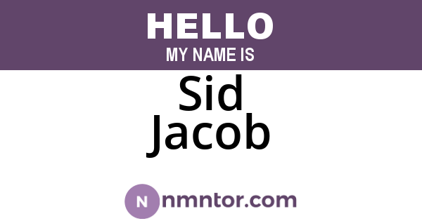 Sid Jacob