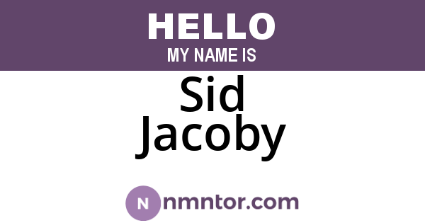 Sid Jacoby