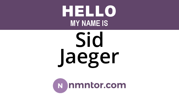 Sid Jaeger