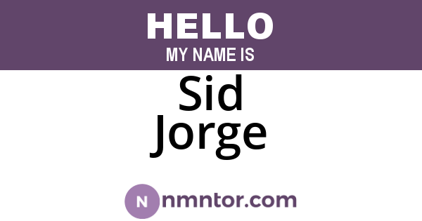 Sid Jorge