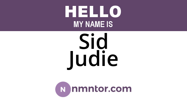 Sid Judie