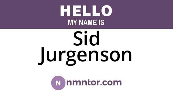 Sid Jurgenson