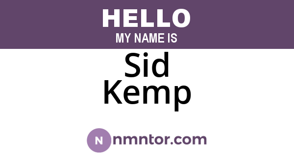 Sid Kemp