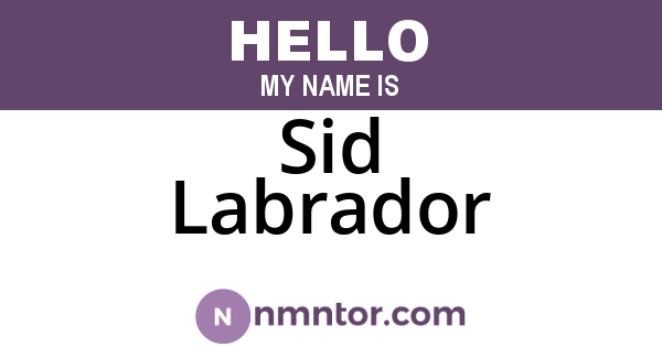 Sid Labrador