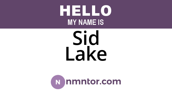 Sid Lake