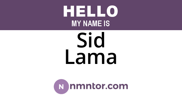 Sid Lama