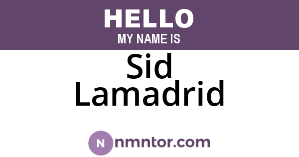 Sid Lamadrid