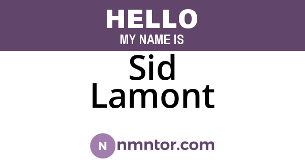 Sid Lamont