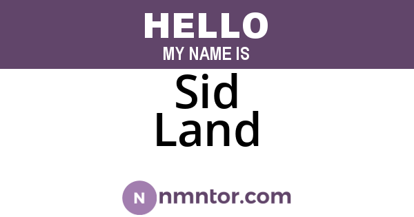 Sid Land