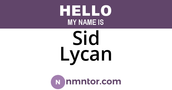 Sid Lycan