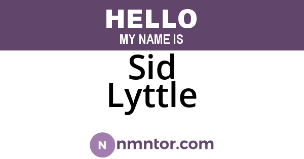 Sid Lyttle