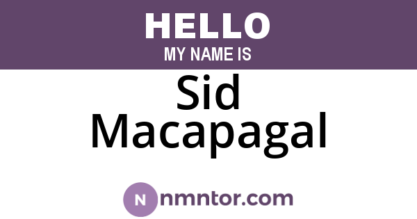 Sid Macapagal