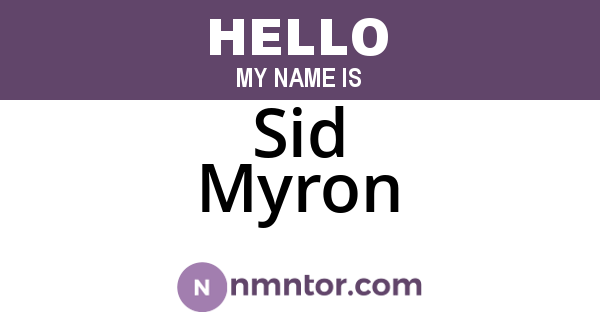 Sid Myron