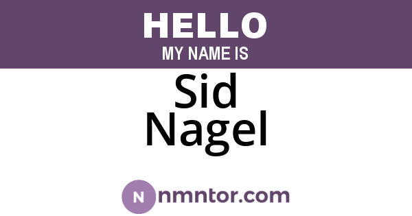 Sid Nagel