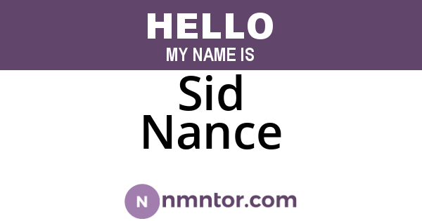 Sid Nance
