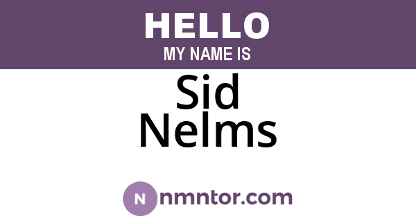 Sid Nelms