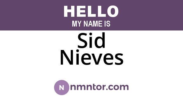 Sid Nieves