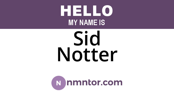 Sid Notter