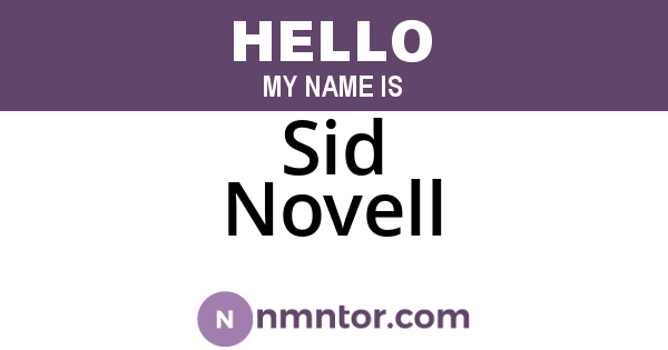 Sid Novell