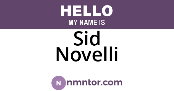 Sid Novelli