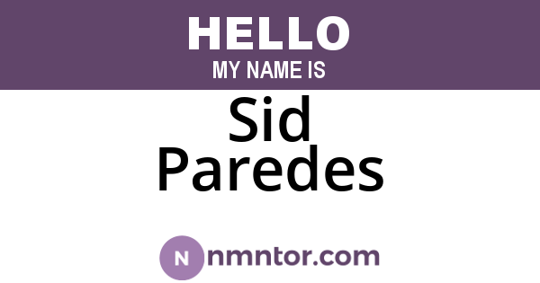 Sid Paredes