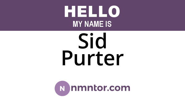 Sid Purter
