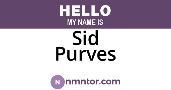 Sid Purves