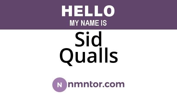 Sid Qualls