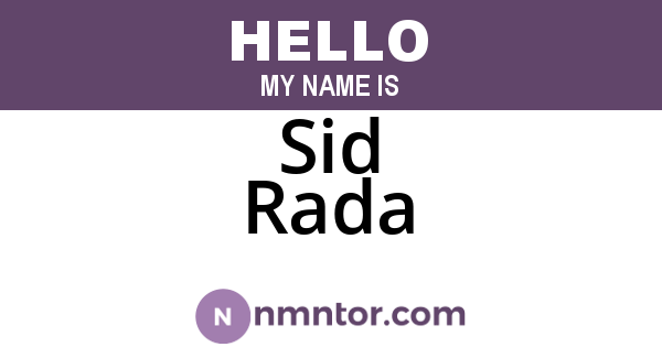 Sid Rada